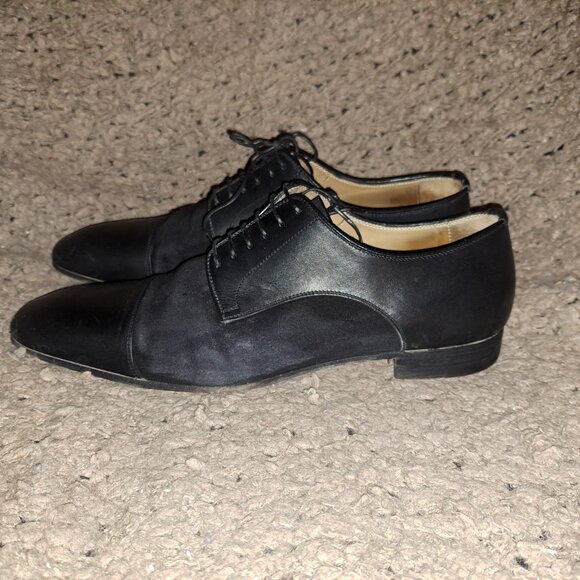 CHRISTIAN LOUBOUTIN-Greggo-Suede & Black Leather Shoes-Sz 42-9-Good Pre-Owned - Picture 2 of 9